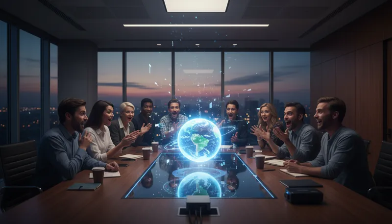 Illustration of holographic: relating to three-dimensional imaging technology