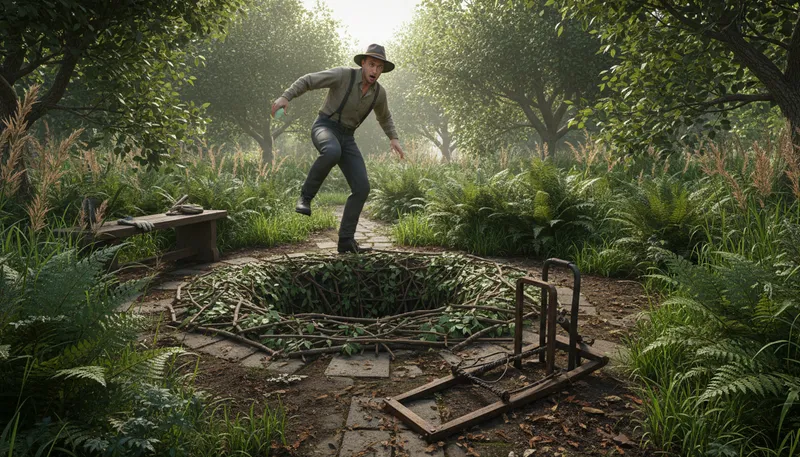 Illustration of pitfall and gin: A trap or danger disguised as something appealing.
