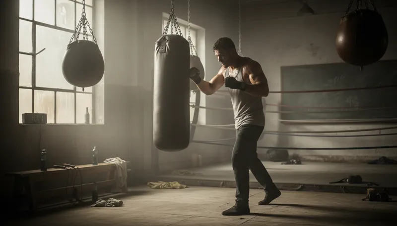 Illustration of boxer: Athlete who fights in a ring.