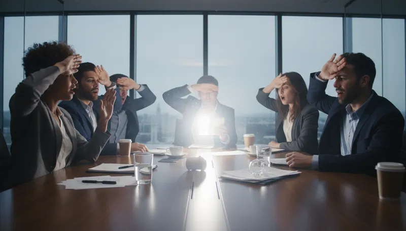 Illustration of blindsided: Caught off guard or surprised.
