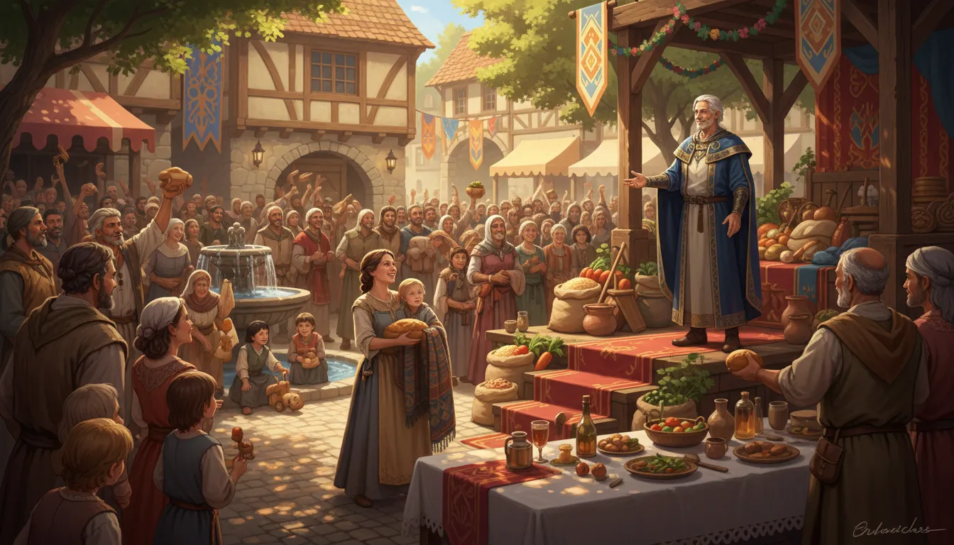 Ilustración de benevolent overlord: Kind ruler who cares for others.