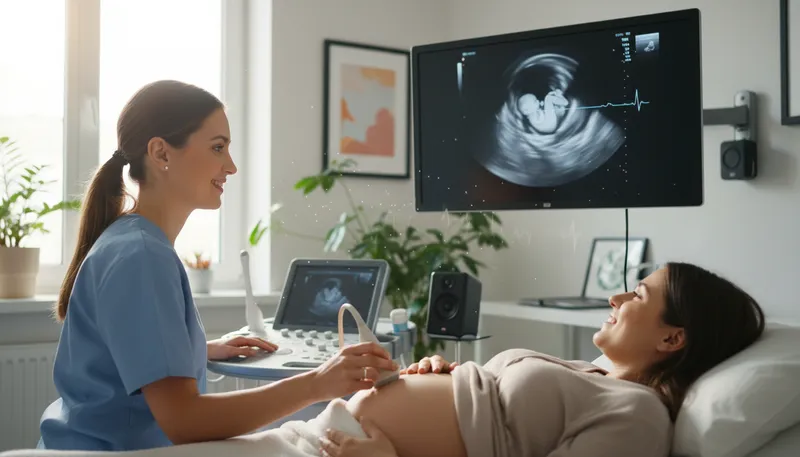 Illustration of ultrasound: technology using sound waves for detection