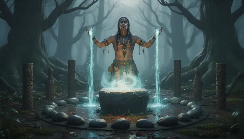 Illustration of mana: A supernatural force or spiritual power.