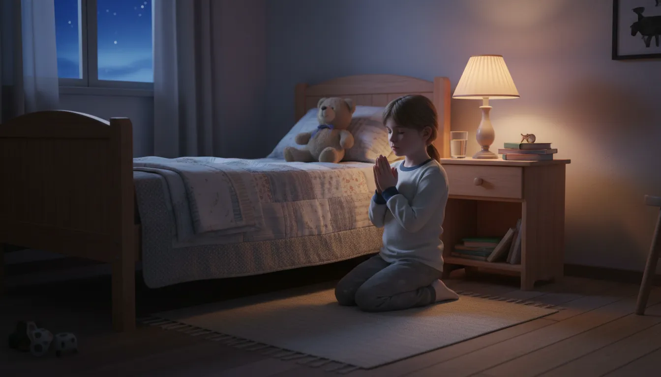 Illustrazione di say one's prayers: to pray for help or guidance