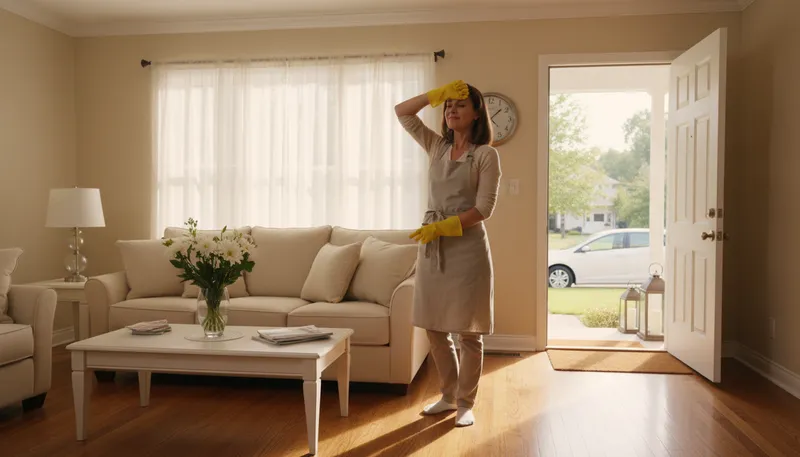 Illustration of housework: Tasks done to maintain a home.