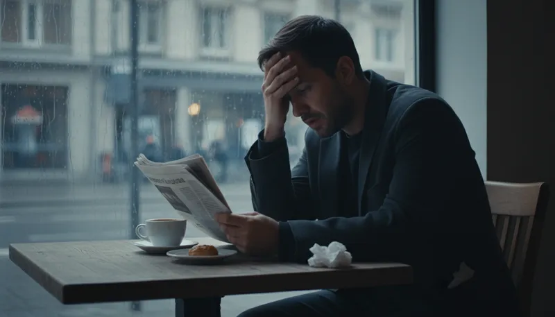 Illustration of down in the mouth: Feeling sad or depressed.
