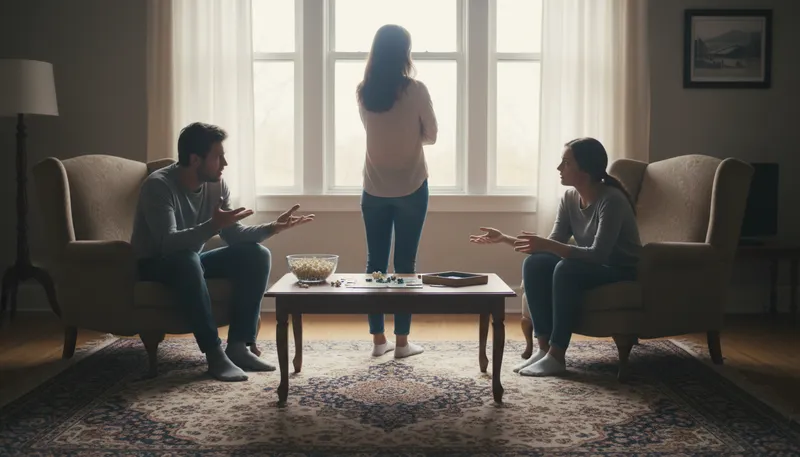Illustration of take sides: To support one person or group against another.