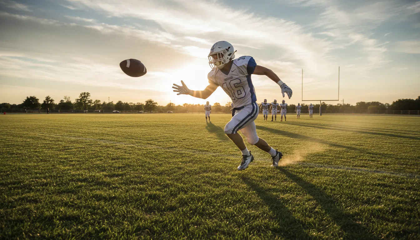 Illustrazione di downfield: toward the opponent's end of a sports field