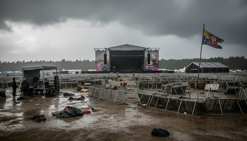 Illustration of inclement: Severe or harsh weather conditions.