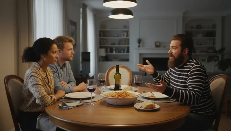 Illustration of three's a crowd: Three people can create awkwardness.