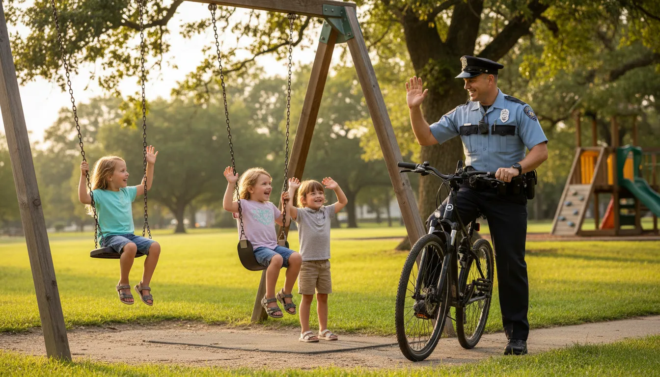 Illustration de Officer Friendly : A kind and approachable police officer.
