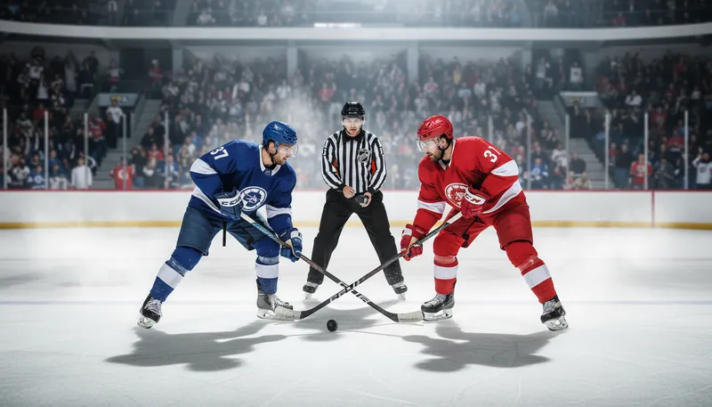 Illustration of faceoff: A confrontation or contest between two parties.