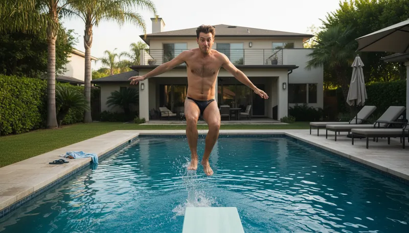 Illustration of birthday suit: Naked body, usually for humor.