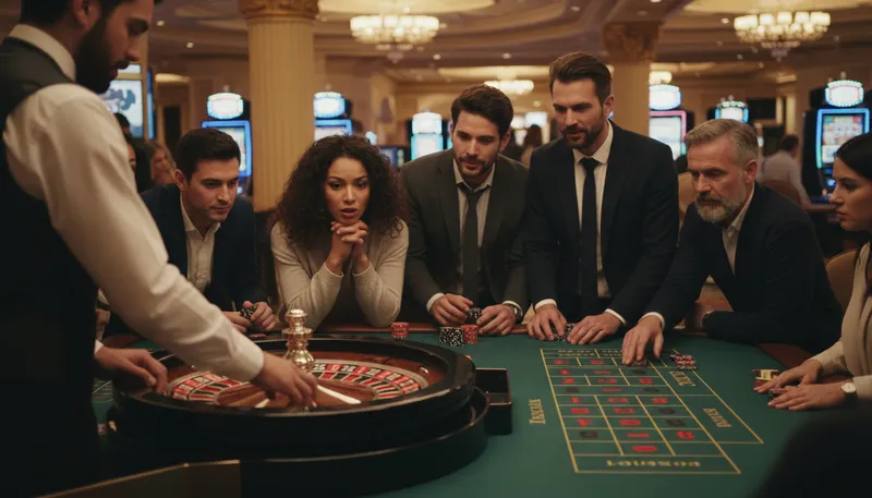 Illustration of roulette: A gambling game with a spinning wheel.