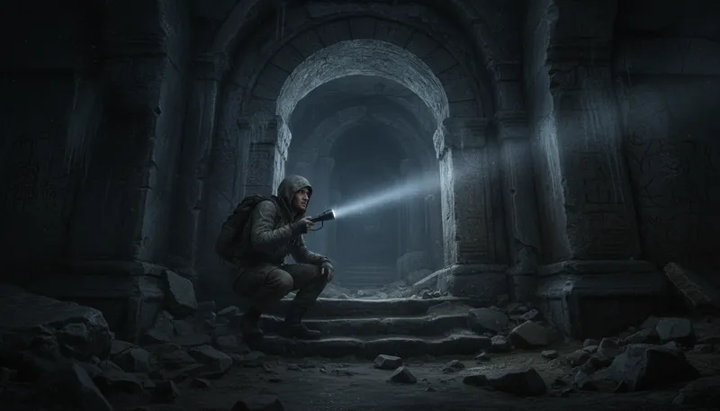 Illustration of moria: A deep, dark place or cave.