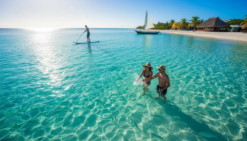 Illustration of anguilla: A Caribbean island known for its beaches.