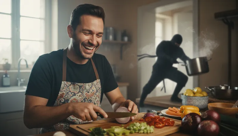 Illustration of ninjas cutting onions: people crying unexpectedly, like ninjas stealthily