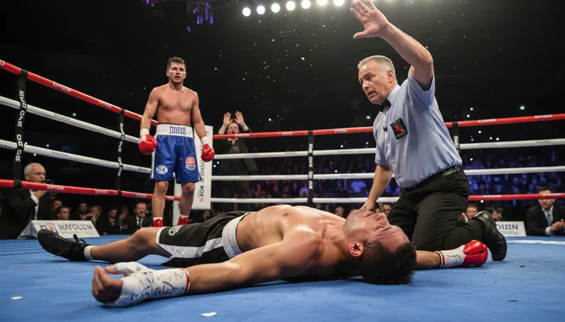 Illustration of take the count: be knocked out in boxing