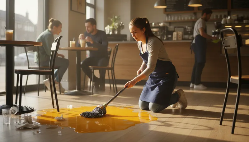 Illustration of mop: A tool for cleaning floors with water.