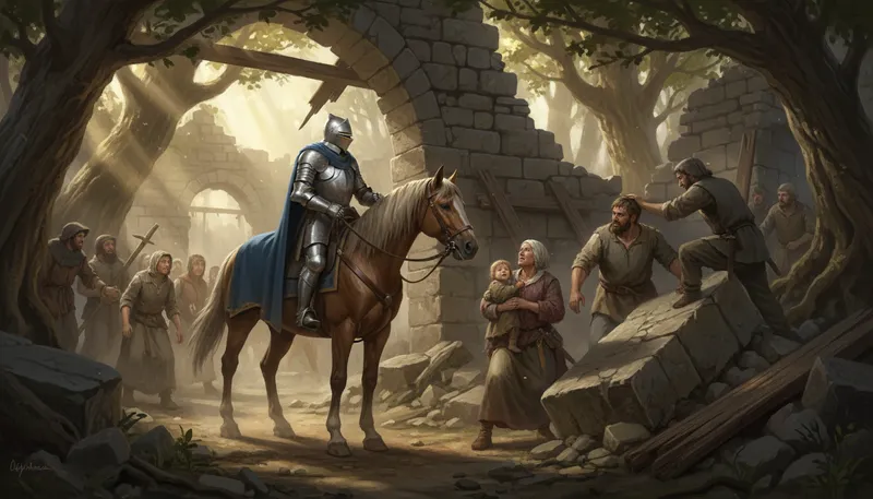 Illustration of gallant: Brave and noble in spirit or behavior.
