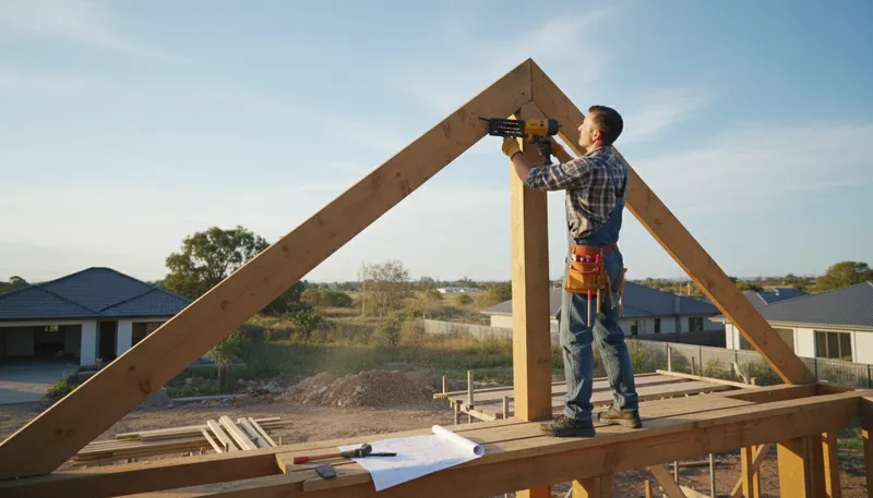 Illustration of rafter: A beam supporting a roof structure.