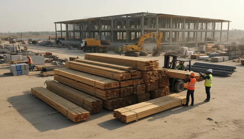Illustration of lumber: wood used for building
