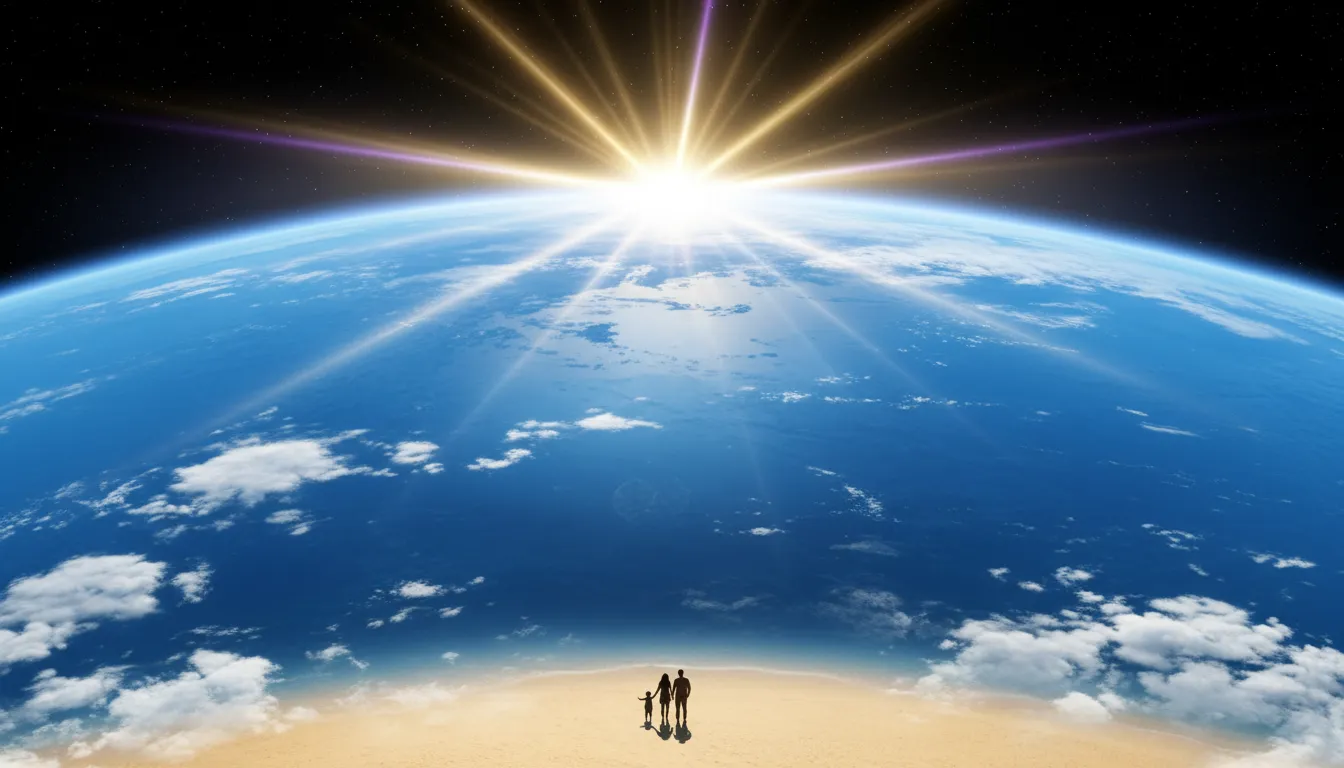 ozone 的插图：A gas that protects Earth from harmful sun rays.