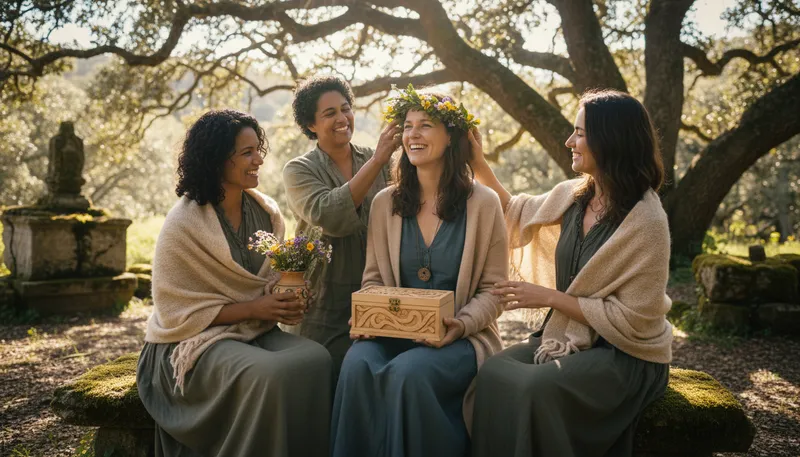 Illustration of gift from the goddesses: a precious or special blessing