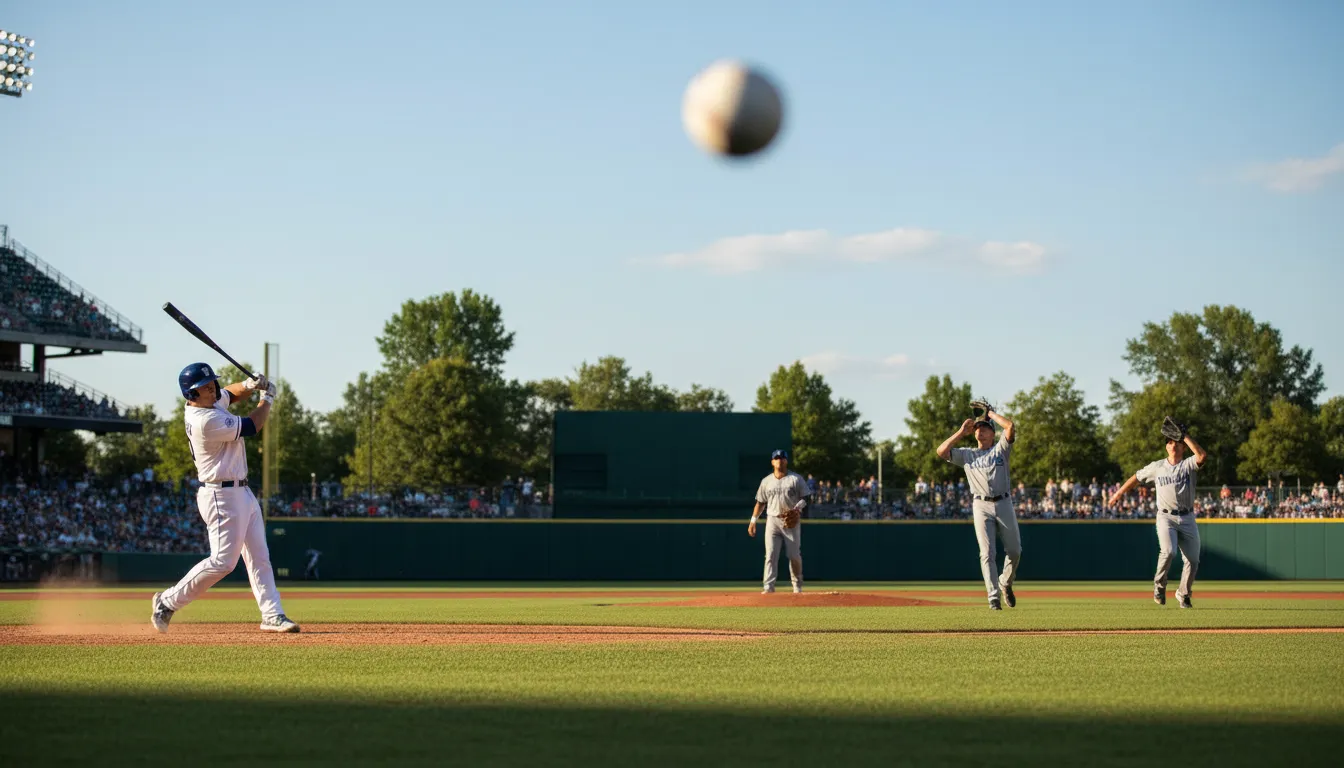 outfieldのイラスト：The area beyond the infield in baseball.