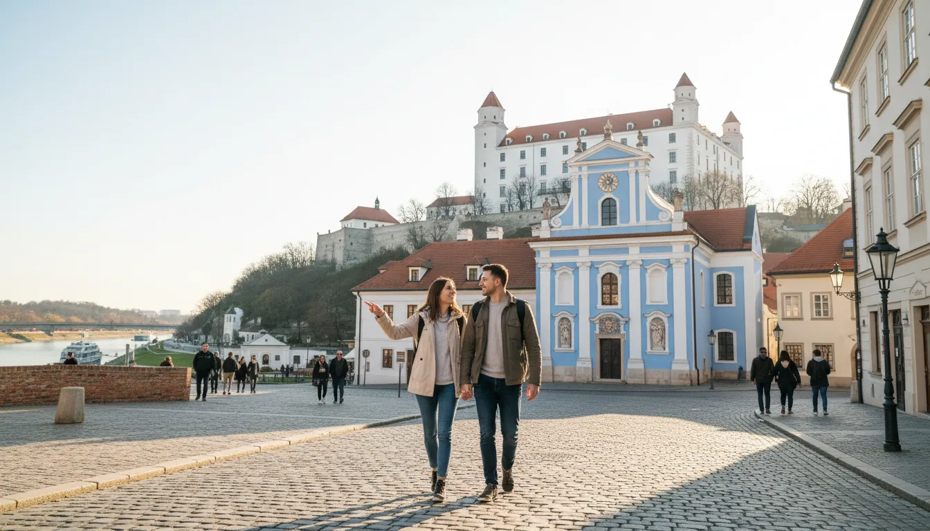 Bratislava 的插圖：The capital city of Slovakia in Central Europe.