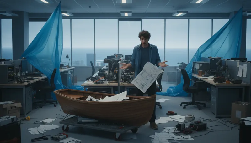 Illustration of at sea: confused or uncertain about something.