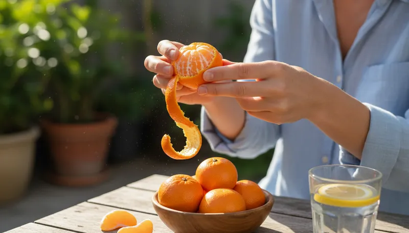 Illustration of tangerine: A small, sweet citrus fruit.