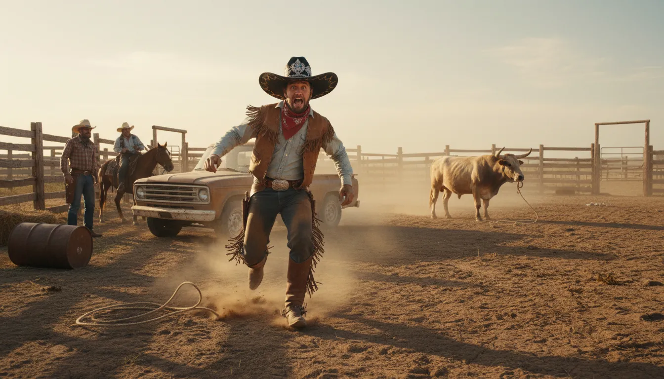 all hat and no cowboy 的插图：all show with no substance or ability