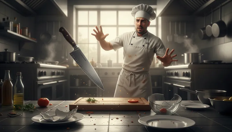 Illustration of catch a falling knife: To try to buy something that is rapidly declining.