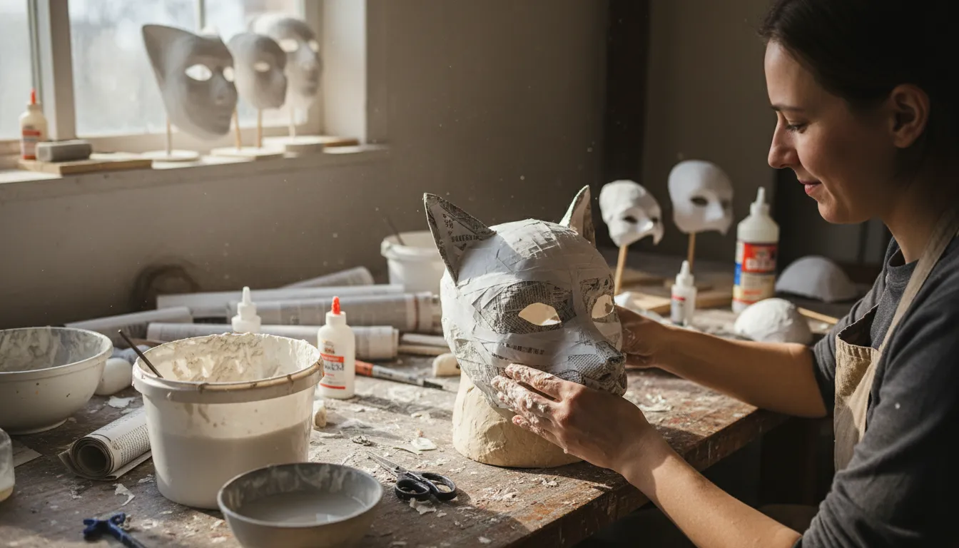 papier 일러스트: paper mixed with glue for crafting