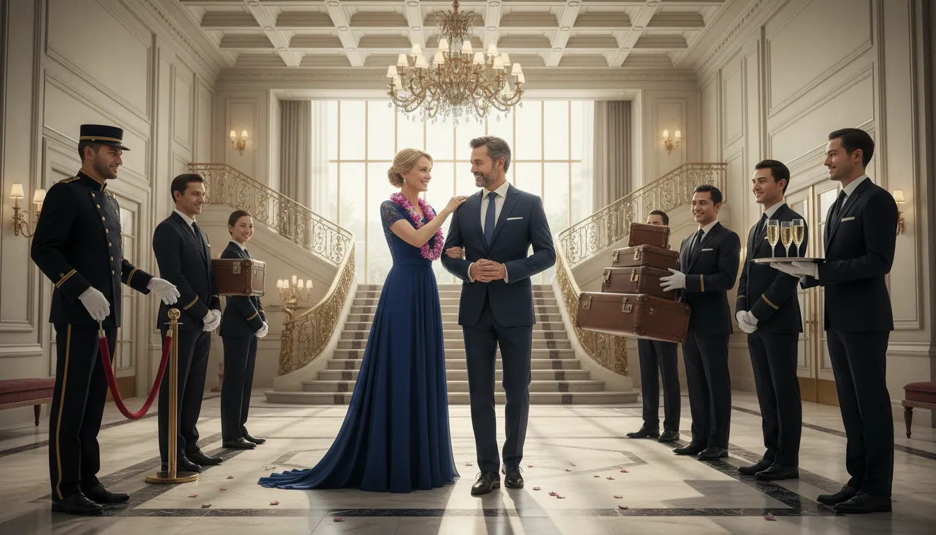 Ilustrasi give the royal treatment: to treat someone with great respect or luxury