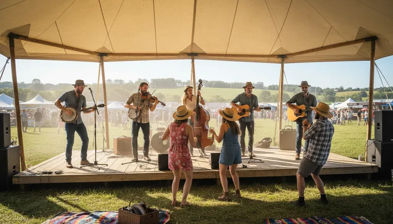 Illustration of bluegrass: A genre of music rooted in American folk traditions.