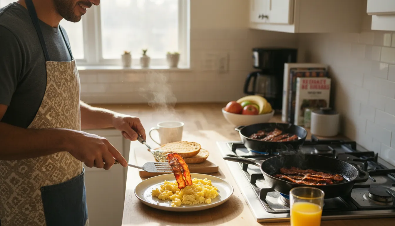 Illustration von breakfast: The first meal of the day, usually in the morning.