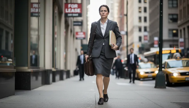 Illustration of pound the pavement: To search for a job or opportunity.