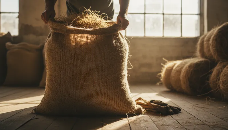 Illustration of jute: A strong plant fiber used for making rope.