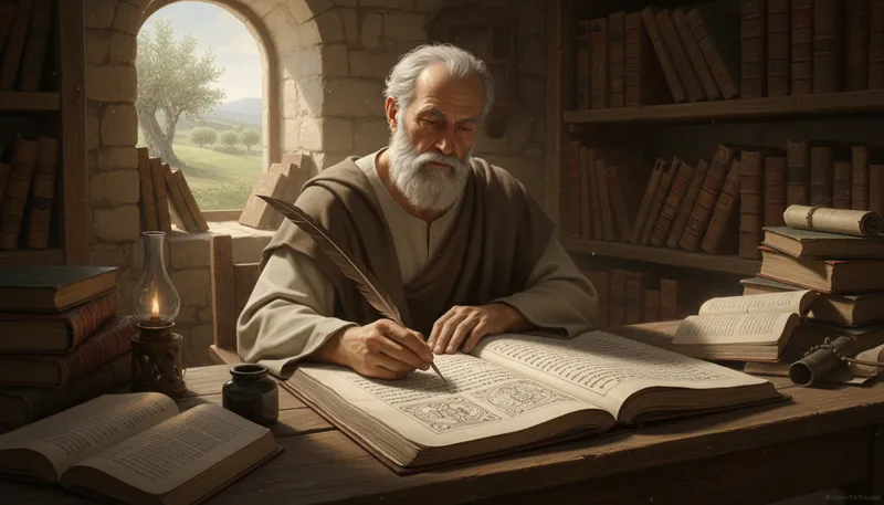 Illustration of augustine: a name often associated with Saint Augustine.