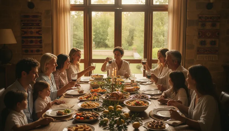 Illustration of familia: a group of related people; family