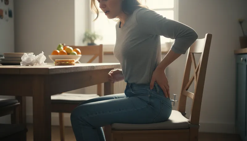 Illustration of sit on a tack: to feel sudden discomfort or annoyance