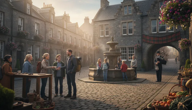 Illustration of dumfries: A town in Scotland.