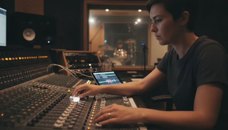 Illustration of fader: A control for adjusting sound levels in audio.