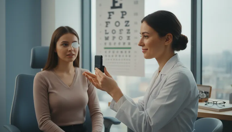 Illustration of ophthalmic: Related to the eyes and vision.