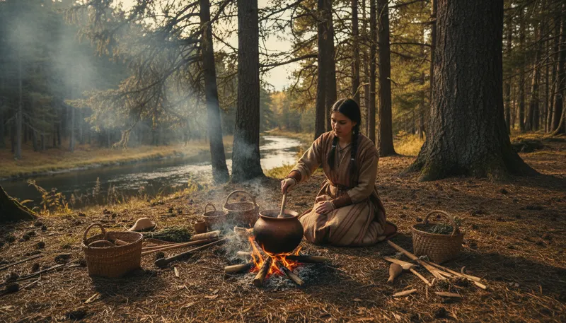 Illustration of squaw: A term for a Native American woman.