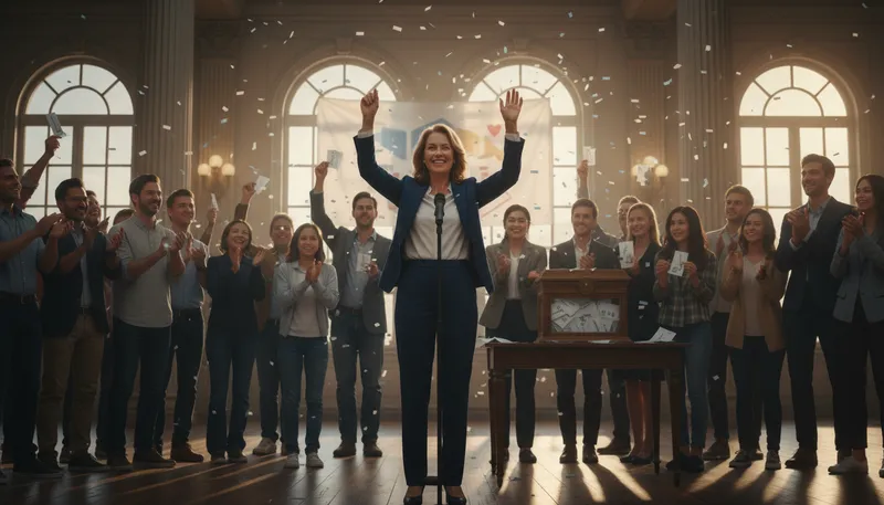 Illustration of reelect: To elect someone again to a position.