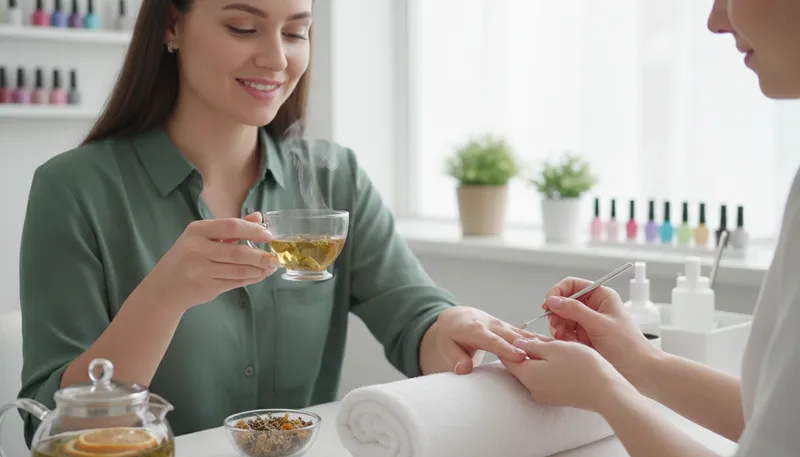 Illustration of manicure: A beauty treatment for the hands and nails.