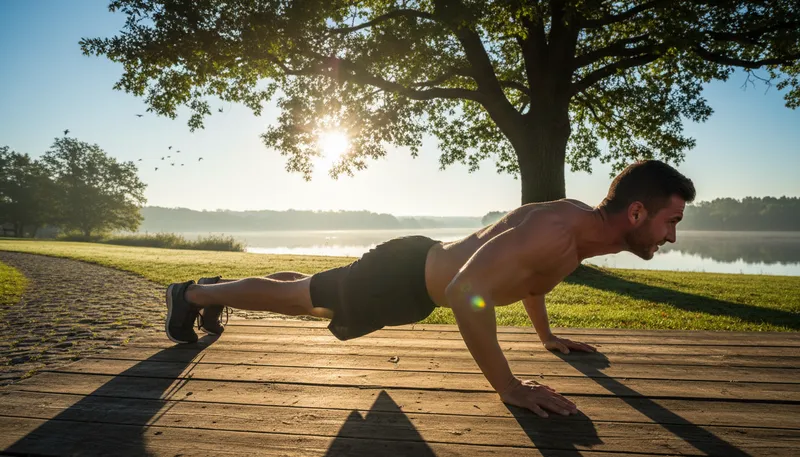 Illustration of pushup: An exercise where one raises and lowers their body.